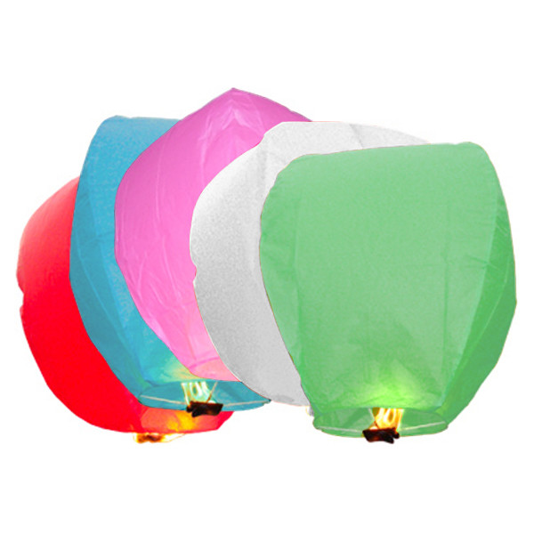 BrainyDeal 50pcs Fire Sky Lanterns (Kongming Lantern) Color Mix - Red/Green/Blue/Pink/White Sky Lantern For Birthday Wedding and Parties at Sears.com