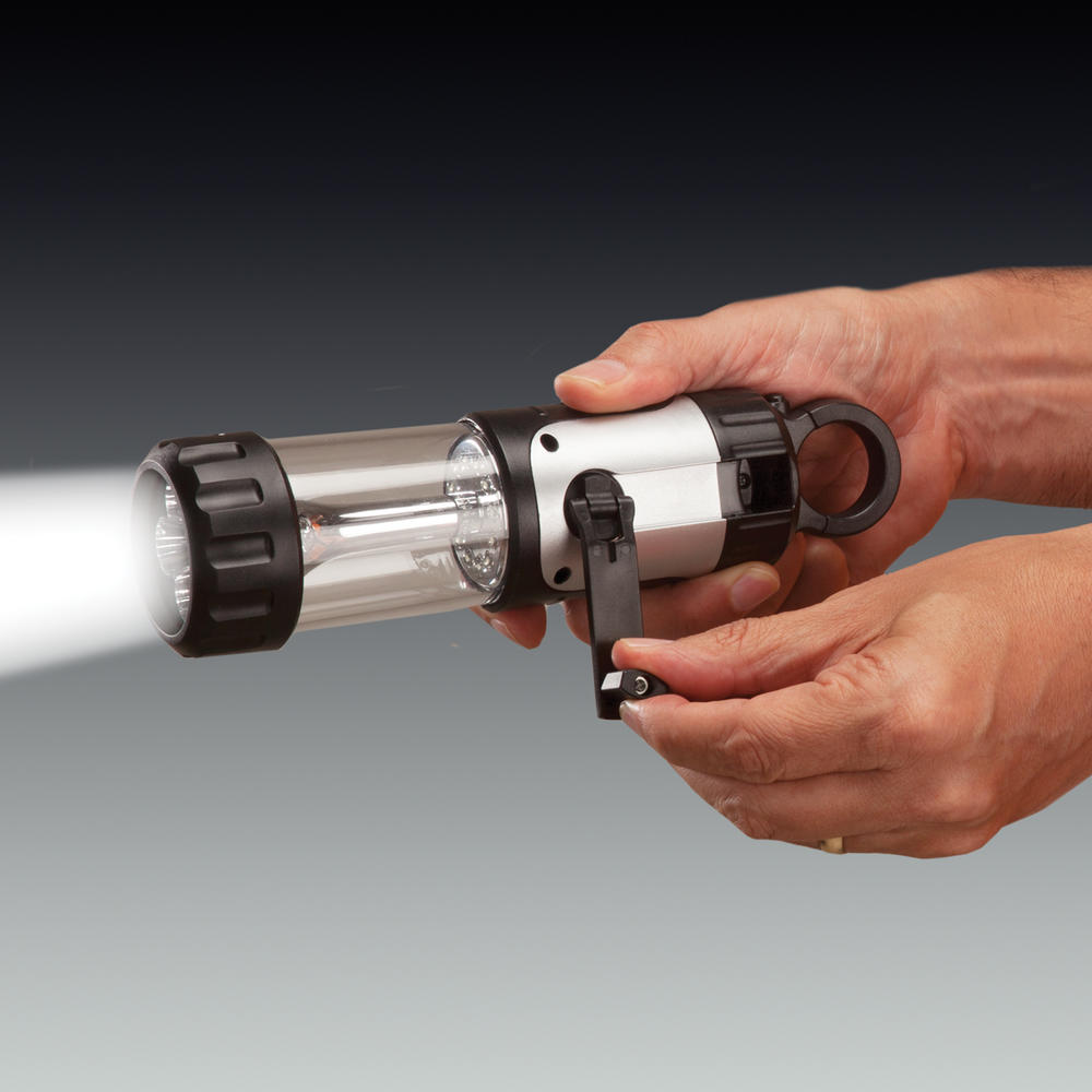Secur Rainproof Dynamo Hand Crank 2 Mode Camping LED Lantern Flashlight