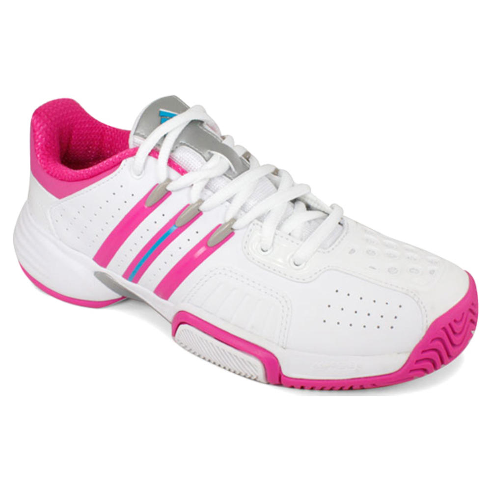 Adidas - Junior`s Barricade Team XJ Tennis Shoes Running White/Intense Pink - (U42132F11)