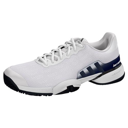 Adidas - Juniors` Barricade 2016 Tennis Shoes White and Collegiatge Navy - (BB4120-F16)