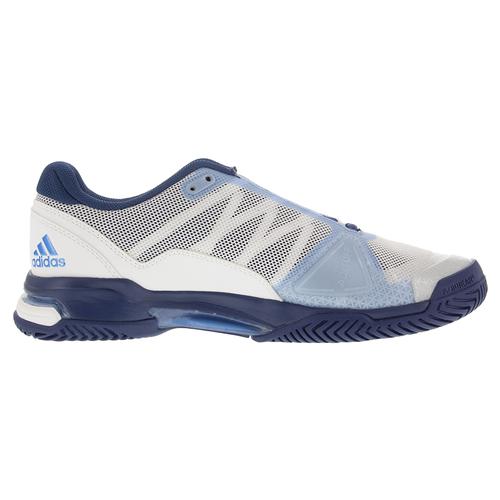 Adidas - Men`s Barricade Club Tennis Shoes White and Tech Blue Metallic - (BA9153-F17)