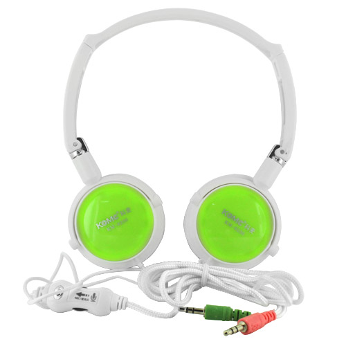 Skque 3.5mm Multimedia Stereo Headset Headphone w/ Mic and Volume Control, Light Green & White (KM-9236) at Sears.com