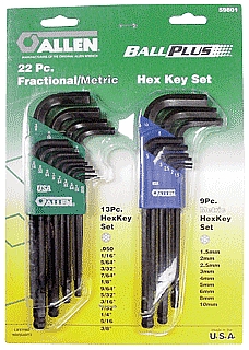 Allen ALL59801 22 Pc. Ball Plus Metric Hex Key Set at Sears.com