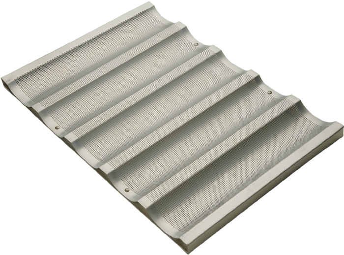 Focus Products Co. Baguette tray 16 Gauge Perforated Aluminum- 5 Across- Mold size: 3-7/8" x 18" at Sears.com