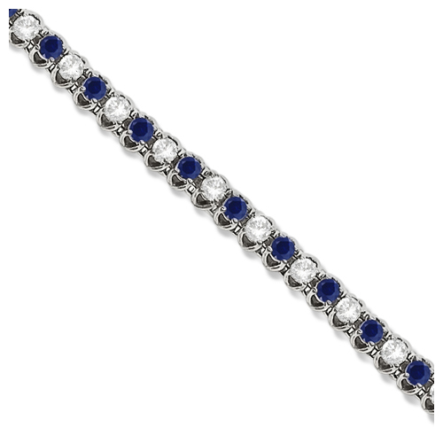 Allurez Round Blue Sapphire and Diamond Tennis Bracelet 14k White Gold (4.75ct) at Sears.com