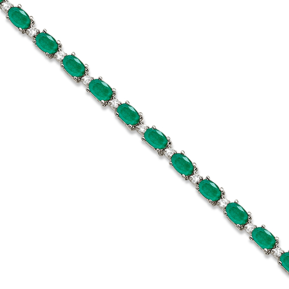 Allurez Emerald and Diamond Link Tennis Bracelet 14k White Gold (12.00ct) at Sears.com