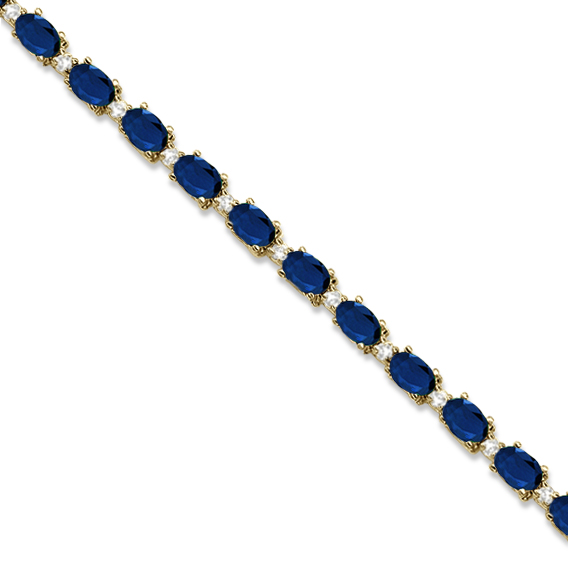 Allurez Blue Sapphire and Diamond Link Tennis Bracelet 14k Yellow Gold (12.00ct) at Sears.com