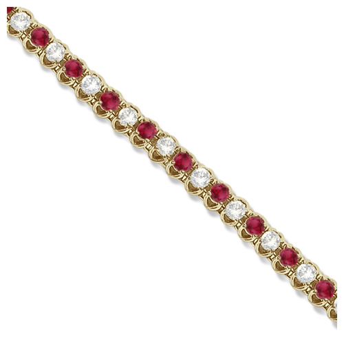 Allurez Round Ruby and Diamond Tennis Bracelet 14k Yellow Gold (4.75ct) at Sears.com