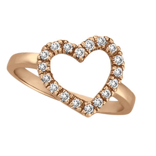 Allurez Heart Shaped Diamond Ring in 14k Rose Gold by Morris and David (0.25ct) at Sears.com