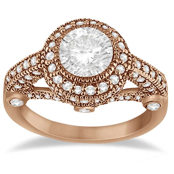 Allurez Vintage Diamond Halo Art Deco Engagement Ring 14k Rose Gold (0.97ct) at Sears.com