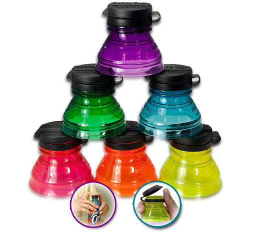 Hutt 6 Pack Bottle Tops - The Ingenious New Way to Turn Cans Into Bottles - Assorted Colors at Sears.com