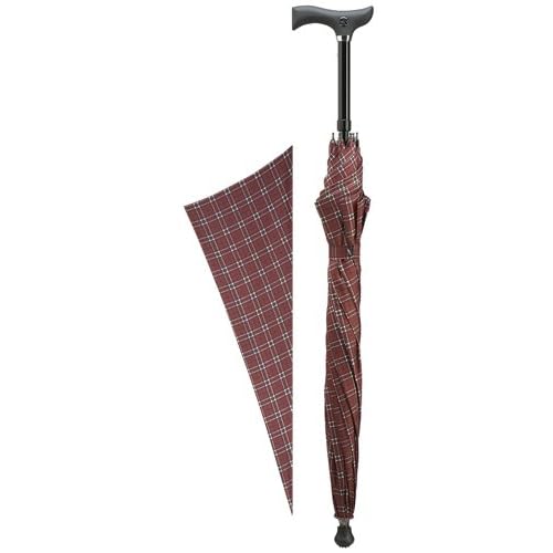 King Products Walking Cane-"Step-Brella" Adjustable cane umbrella. With Burgundy & Black pattern at Sears.com
