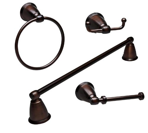 WholesalePlumbing 4-Piece Bathroom Hardware Accessory Set With 24" Towel Bar - Oil Rubbed Bronze at Sears.com