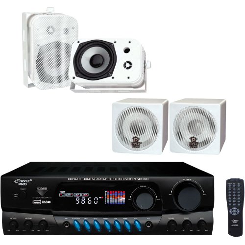 Pyle Stereo Receiver and Speaker Package - PT560AU - 300 Watts Digital AM/FM/USB Stereo Receiver Amplifier - PCB3WT 3'' 100 Watt at Sears.com
