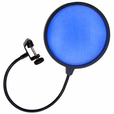 Seismic Audio SA-MicScreenBlue - Flexible Microphone Wind Screen Studio Mic Pop Filter Blue at Sears.com