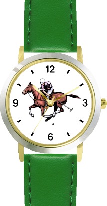 WatchBuddy Polo Pony & Rider Chasing Down the Ball Horse - WATCHBUDDY DLX 2-TONE THEME WATCH - Green Strap-Kid's Size at Sears.com