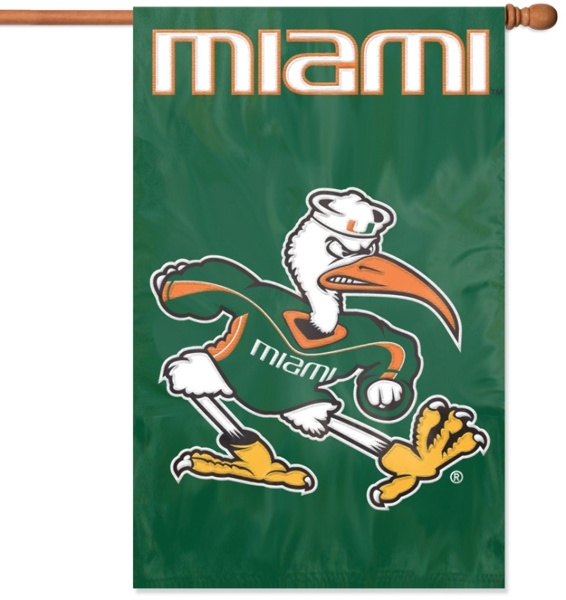 The Party Animal, Inc. Miami Hurricanes "Ibis" Applique Banner Flag Miami(Pack of 24) at Sears.com