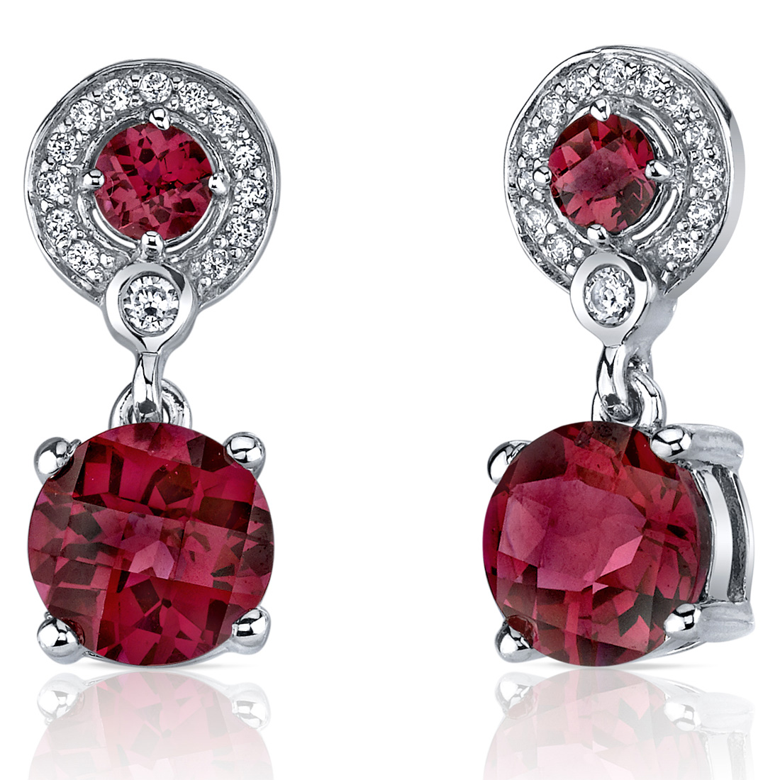 peora Refined Elegance 5.50 Carats Ruby Dangle Earrings in Sterling Silver at Sears.com