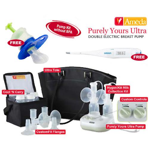 Ameda 17085KIT3 Combo  3 Purely Yours Ultra Breast Pump With Free Omron Digital Thermometer  and Baby Medicine Dispenser at Sears.com