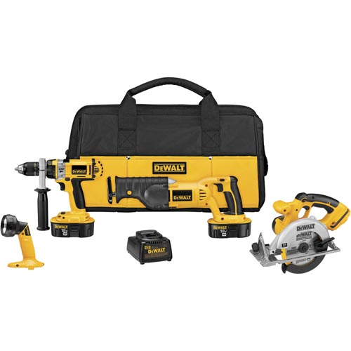 DeWALT DCK440X 18V XRP Hammer Drill Recip Circular Saw 4Tool Combo Kit 18 Volt