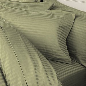 sheetsnthings 8PC Striped Sage 600 thread count King bed in a bag includes: sheet set+duvet cover set+ down alternative comforter at Sears.com