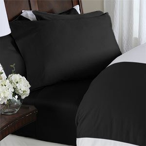 sheetsnthings 8PC Solid Black 450 thread count King bed in a bag includes: sheet set+duvet cover set+ down alternative comforter at Sears.com