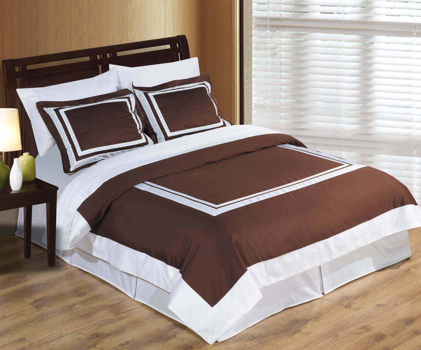 sheetsnthings 8PC King/Cal King Chocolate with White Hotel Bed in a Bag set includes: 3pc duvet set +1pc Down Alter. Comforter+ 4pc Sheet set at Sears.com