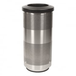 Witt Industries SC20-01-SS Stadium Series Outdoor Waste Receptacle w/ Flat Top Lid  Stainless Steel Finish (20 Gallon) at Sears.com