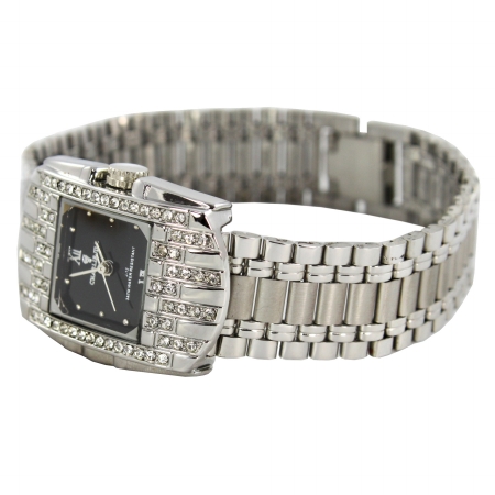 Charlie Jill WATW-0741M-SVRBK Charlie Jill Elegant Women Watch in Black Dial Enchanted with Stunning Crystal Stainless Steel Bracelet at Sears.com
