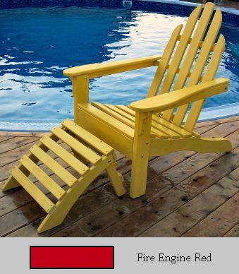 PRAIRIE LEISURE DESIGN 1119 Fire Engine Red Adirondack Chair And Ottoman Set - Fire Engine Red at Sears.com