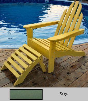 PRAIRIE LEISURE DESIGN 1119 Sage Adirondack Chair And Ottoman Set - Sage at Sears.com