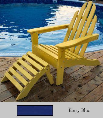 Prairie Leisure Design 1119 Berry Blue Adirondack Chair And Ottoman Set - Berry Blue