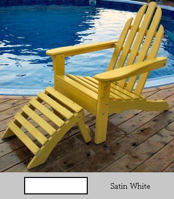 PRAIRIE LEISURE DESIGN 1119 Satin White Adirondack Chair And Ottoman Set - Satin White at Sears.com