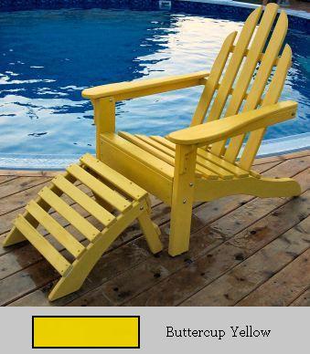 PRAIRIE LEISURE DESIGN 1119 Buttercup Yellow Adirondack Chair And Ottoman Set - Buttercup Yellow at Sears.com