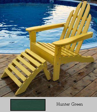 PRAIRIE LEISURE DESIGN 1119 Hunter Green Adirondack Chair And Ottoman Set - Hunter Green at Sears.com