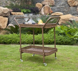 Wicker Lane ORI002-C Outdoor Honey Wicker Patio Furniture Serving Cart at Sears.com