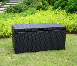 Wicker Lane ORI003-D Outdoor Black Wicker Patio Furniture Storage Deck Box at Sears.com