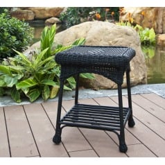 Wicker Lane OTI001-D Outdoor Black Wicker Patio Furniture End Table at Sears.com
