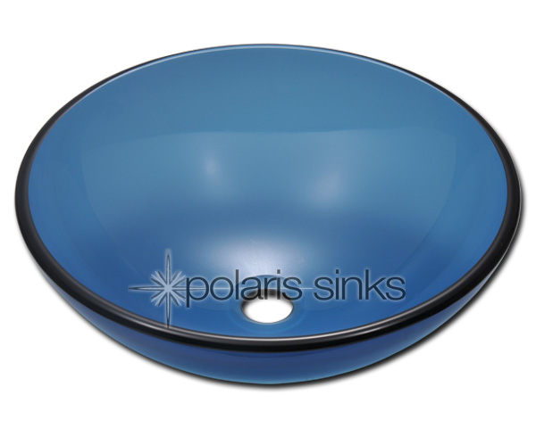 Polaris Sink P106A Aqua Colored Glass Vessel Sink at Sears.com