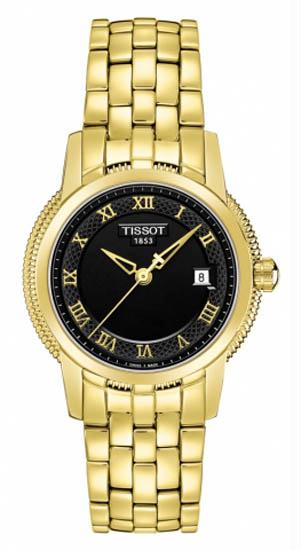 Tissot T0312103305300 Womens T-Classic Quartz Gold Tone Stainless Steel Black Dial Link Bracelet at Sears.com
