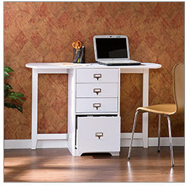 SouthernEnterprises Holly &amp; Martin 25-186-017-0-40 Paige White Fold-Out Organizer &amp; Craft Desk at Sears.com