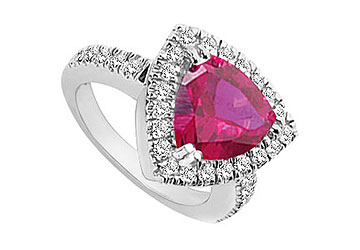 FineJewelryVault UBUK1159W10CZR-118 GF Bangkok Ruby and Cubic Zirconia Ring : 10K White Gold - 1.75 CT TGW - Size: 7 at Sears.com