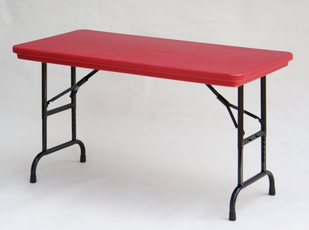 Correll Ra3060-25 R-Series Heavy Duty Blow-Molded Folding Tables - Adjustable Height - Red at Sears.com