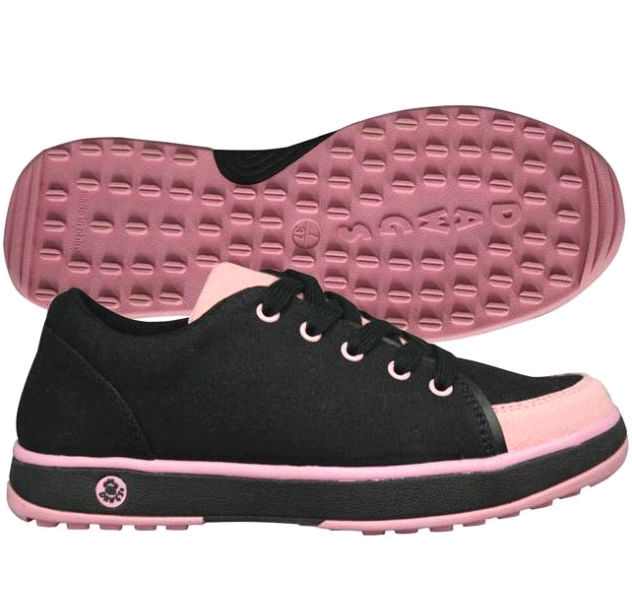 USA Dawgs WCG1780 DAWGS Womens Canvas Golf Crossover Shoe - Black-Soft Pink - Size 9 at Sears.com