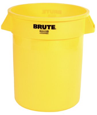 Rubbermaid Commercial 640-2632-YEL 32Gal W-O Lid Brute Container Trash Can Yellow at Sears.com