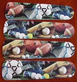 Ceiling Fan Designers 42SET-KIDS-SFBS Soccer Football Baseball Sports 42 in. Ceiling Fan Blades Only at Sears.com