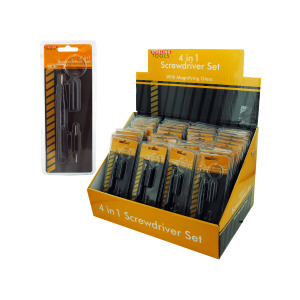 BULK BUYS 4 in 1 screwdriver set with magnifying glass Case Of 36 at Sears.com