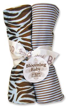 Trend-Lab 101905 Bouquet 4Pk Burp Cloth- Sweet Safari Blue at Sears.com