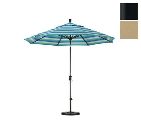 California Umbrella GSPT908302-5468 9 ft. Aluminum Market Umbrella Push Tilt - M Black-Sunbrella-Camel at Sears.com