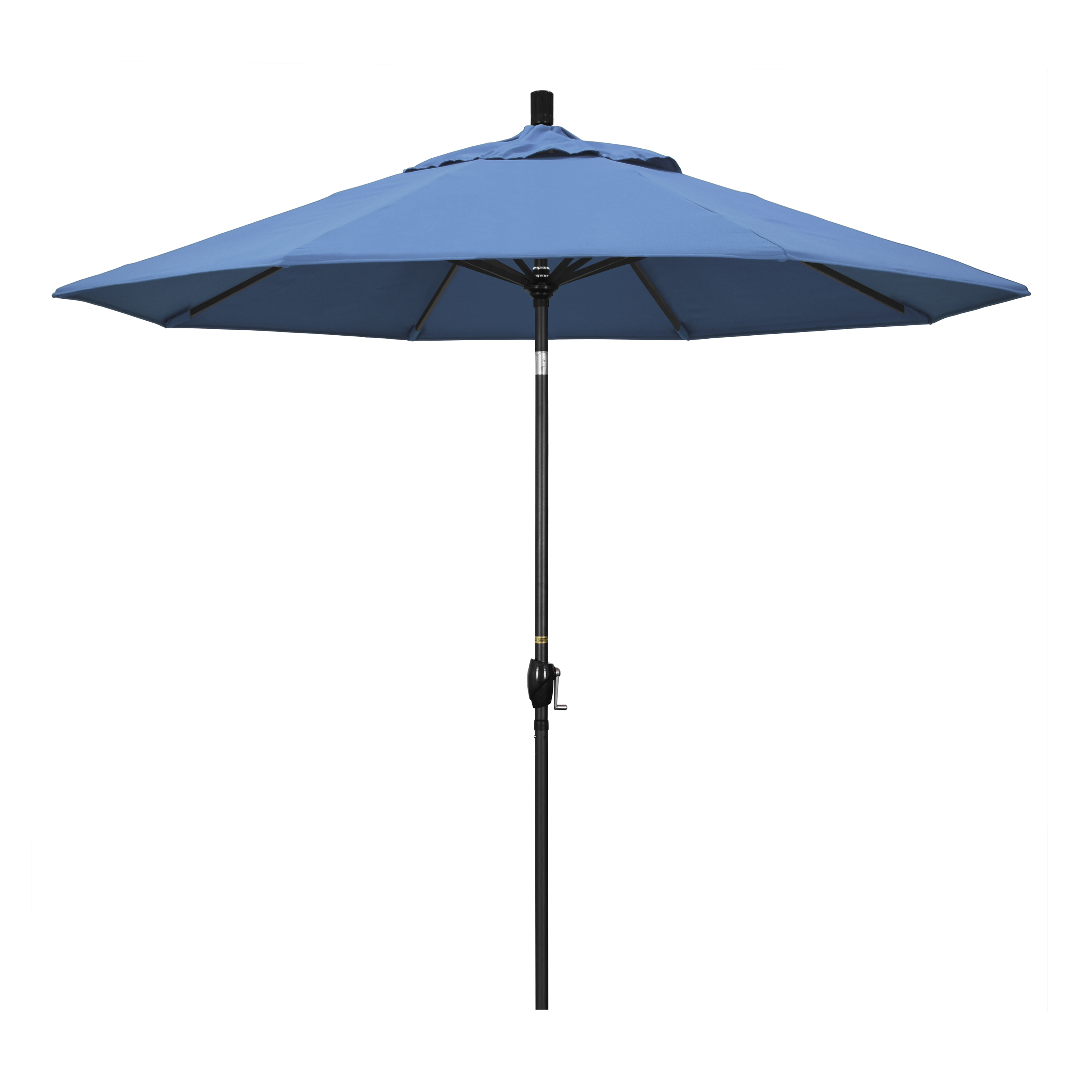 California Umbrella GSPT908302-F26 9 ft. Aluminum Market Umbrella Push Tilt - M Black-Olefin-Frost Blue at Sears.com